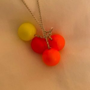 Handmade Necklace neon beads playful/cute/vibrant/whimsy/unique/cheerful